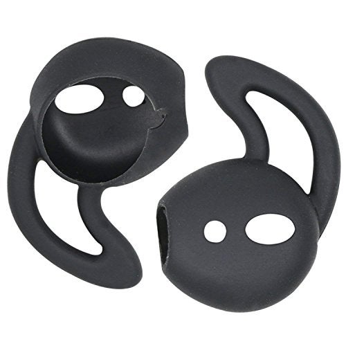 JNSA 4 Pair Ear Tips Silicone Cover Compatible with AirPods, 2X Super Thin Eartips [Fit in Case] & 2X Anti-Drop Sports Ear Hook Gel [Protective & Great Noise-Isolation], White Black - Image 4