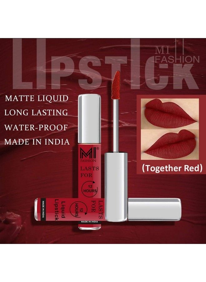 MI FASHION Lipsticks Matte Liquid Matte Lipstick Red Colour Peach Lipsticks For Women Coffee Lipstick Shades Set Of 3 Pcs  - Image 3