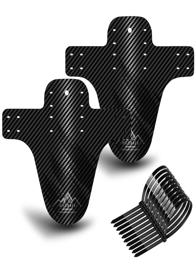 NICEDACK Bike Fender, 2PCS Adjustable MTB Mud Guard, Front and Rear Compatible Mudguards, Easy to Install, Fits 26", 27.5", 29" Fat Tire Bikes and All Disc Brake Bicycles (Black) - Image 1