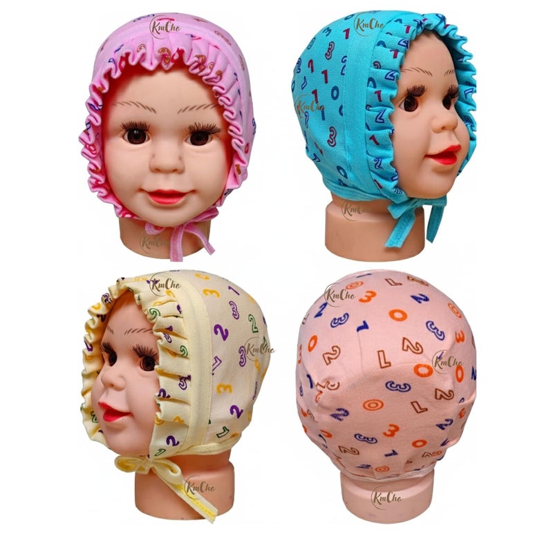 KmCho Baby Caps For Born 0-3 Months Soft Cotton Caps For Babies Gentle Stretchy Infant Beanie For Hospital Coming Home And Winter Wear Perfect for Newborns, Infants - Image 2