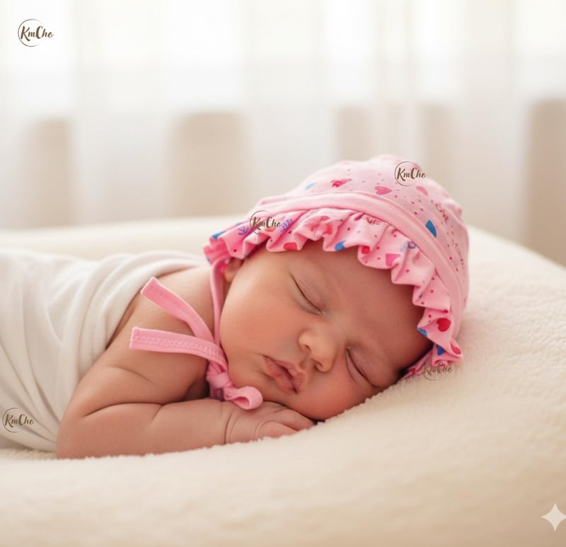 KmCho Baby Caps For Born 0-3 Months Soft Cotton Caps For Babies Gentle Stretchy Infant Beanie For Hospital Coming Home And Winter Wear Perfect for Newborns, Infants - Image 4