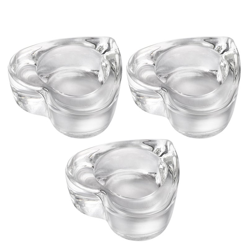 3Pcs Glass Candlestick Delicate Candle Holder Candle Stand Desktop Decoration (Heart Shape 166g) - Image 3
