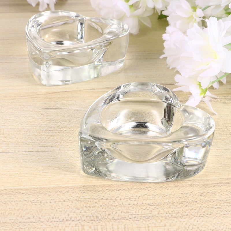 3Pcs Glass Candlestick Delicate Candle Holder Candle Stand Desktop Decoration (Heart Shape 166g) - Image 4