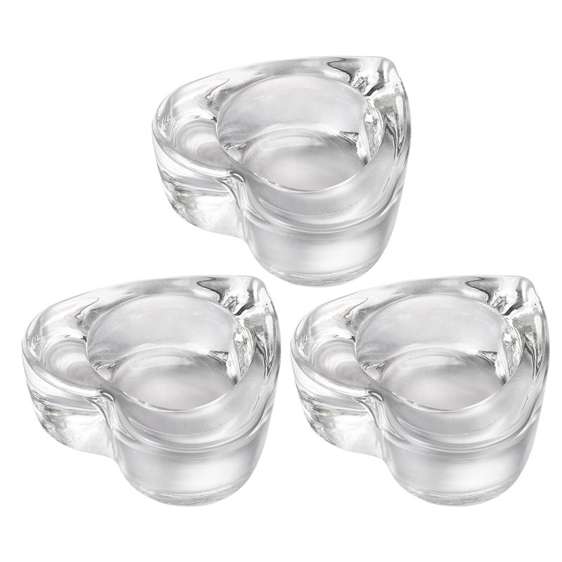 3Pcs Glass Candlestick Delicate Candle Holder Candle Stand Desktop Decoration (Heart Shape 166g) - Image 1