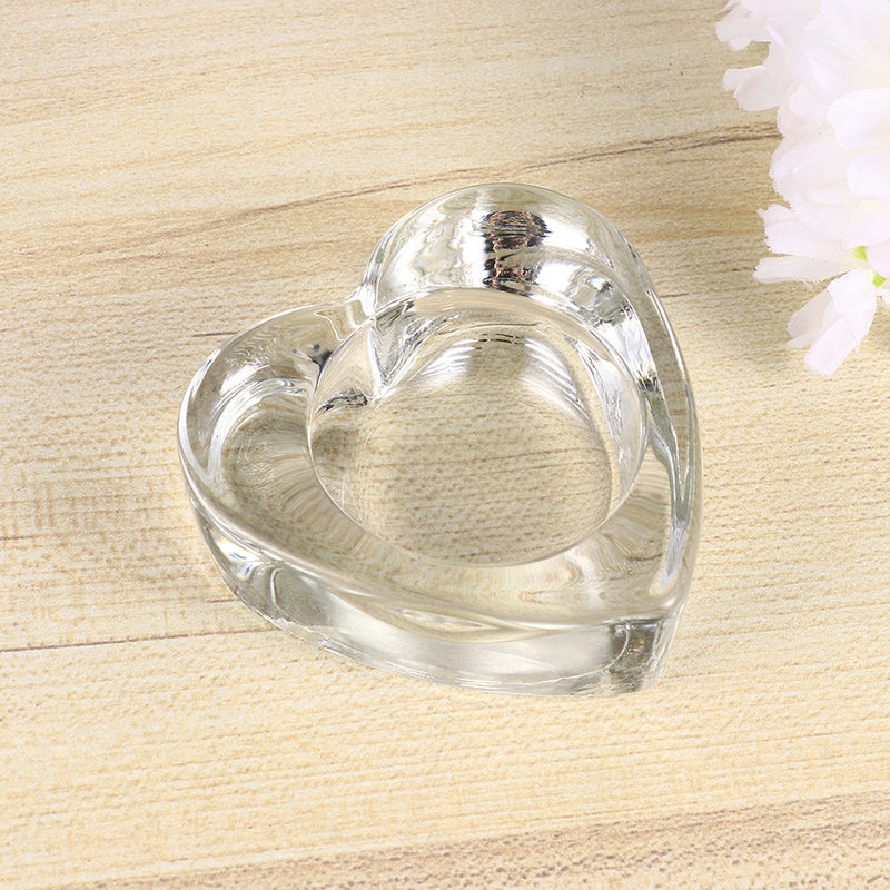3Pcs Glass Candlestick Delicate Candle Holder Candle Stand Desktop Decoration (Heart Shape 166g) - Image 2