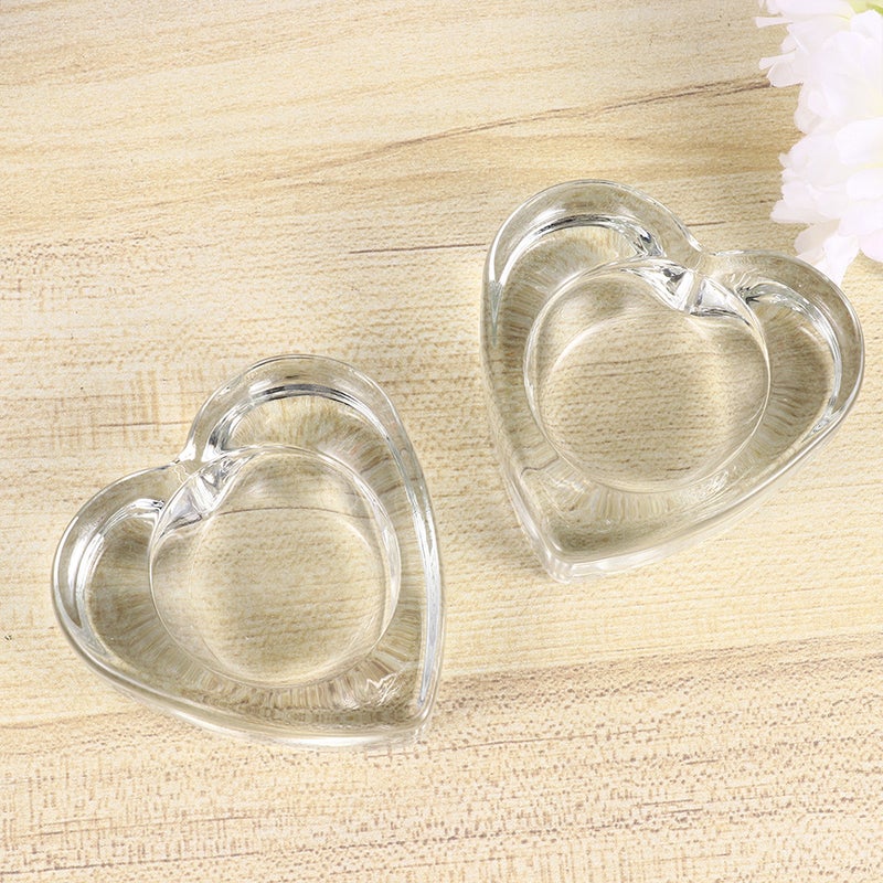 3Pcs Glass Candlestick Delicate Candle Holder Candle Stand Desktop Decoration (Heart Shape 166g) - Image 5
