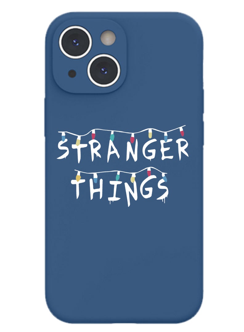 Theodor Protective Slim Fit Case Liquid Silicone Cover with Full Body Protection Anti-Scratch Shockproof Case For iPhone 14 Blue  - Stranger things - Image 1