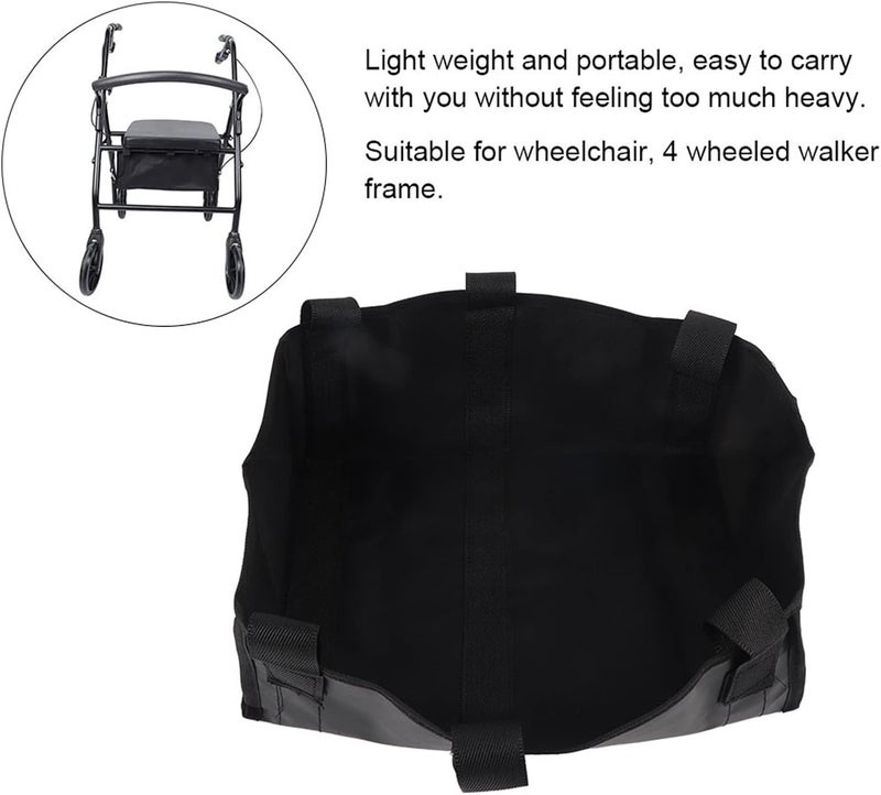 klarako Walker Bag Under Seat, Rollator Underseat Basket Wheelchair Frame Replacement Storage Bag for 4 Wheels Walker Mobility Scooter - Image 2