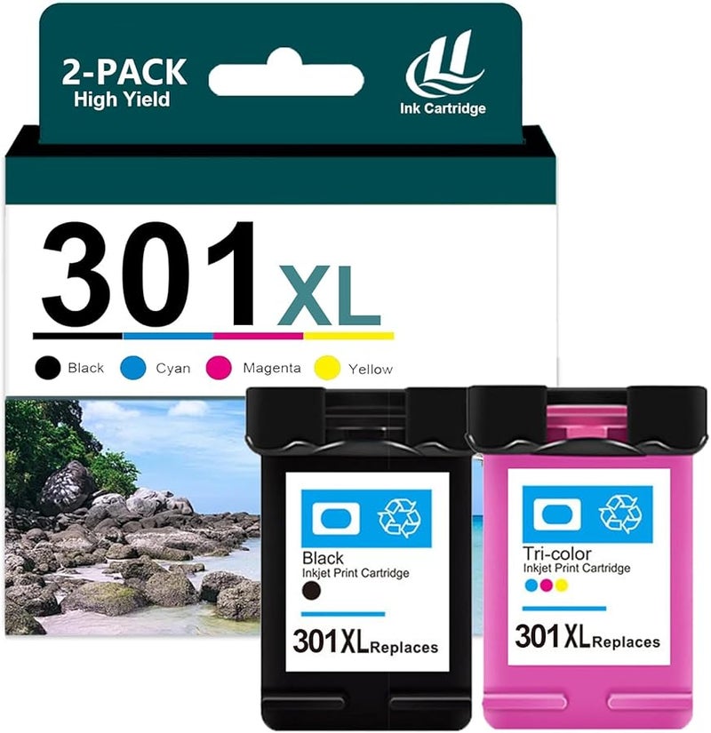 Replacement Ink Cartridge Combo Pack 1 Black 1 Tricolor Normal Size - Image 1