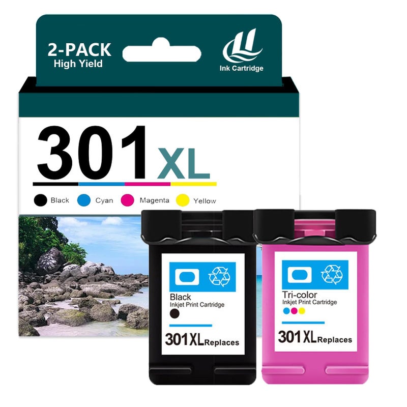 Replacement Ink Cartridge Combo Pack 1 Black 1 Tricolor Normal Size - Image 2