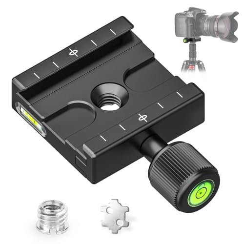 CAVIX QR-50 50mm Quick Release Clamp with 3/8"-1/4" Screw Adapter for Camera Tripod Head Compatible with Arca Swiss Type Plate - Image 1