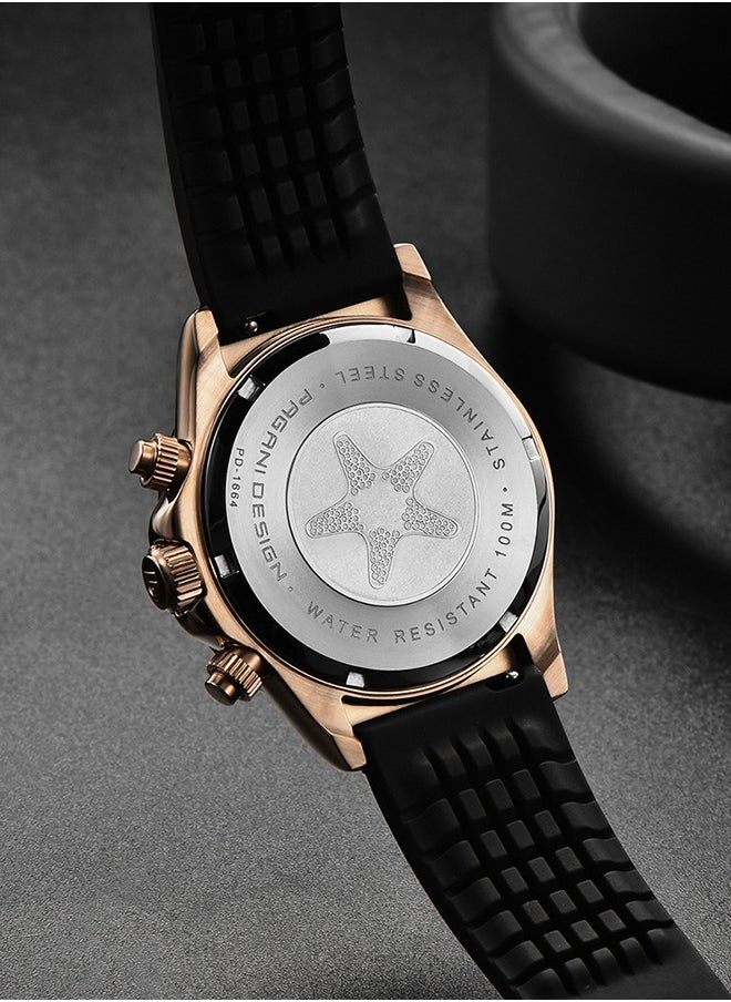 PAGANI DESIGN Men's Quartz Watches Chronograph Sports Men's Wrist Watch with VK63 Movement Silicone Watchband  - Image 5