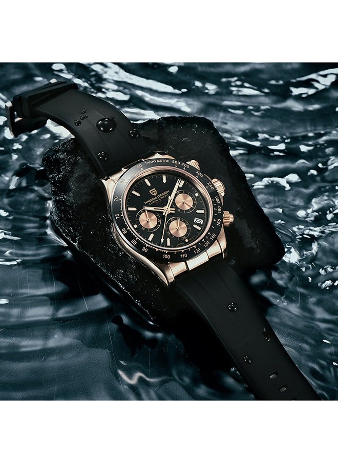 PAGANI DESIGN Men's Quartz Watches Chronograph Sports Men's Wrist Watch with VK63 Movement Silicone Watchband  - Image 4