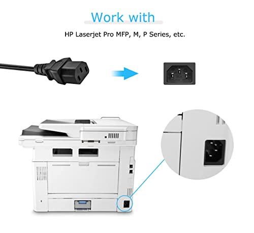 TONIWA [UL Listed] 3 Prong Power Cord Compatible with HP Laserjet Pro MFP, M, and P Series - Image 2