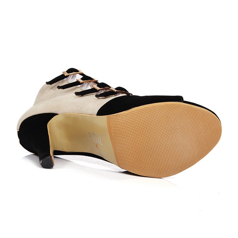 501457 Women'S High Heel Sandals Old Color Matching Belt Buckle Peep Toe Shoes Rome Sandals Long-Term Production - Image 5