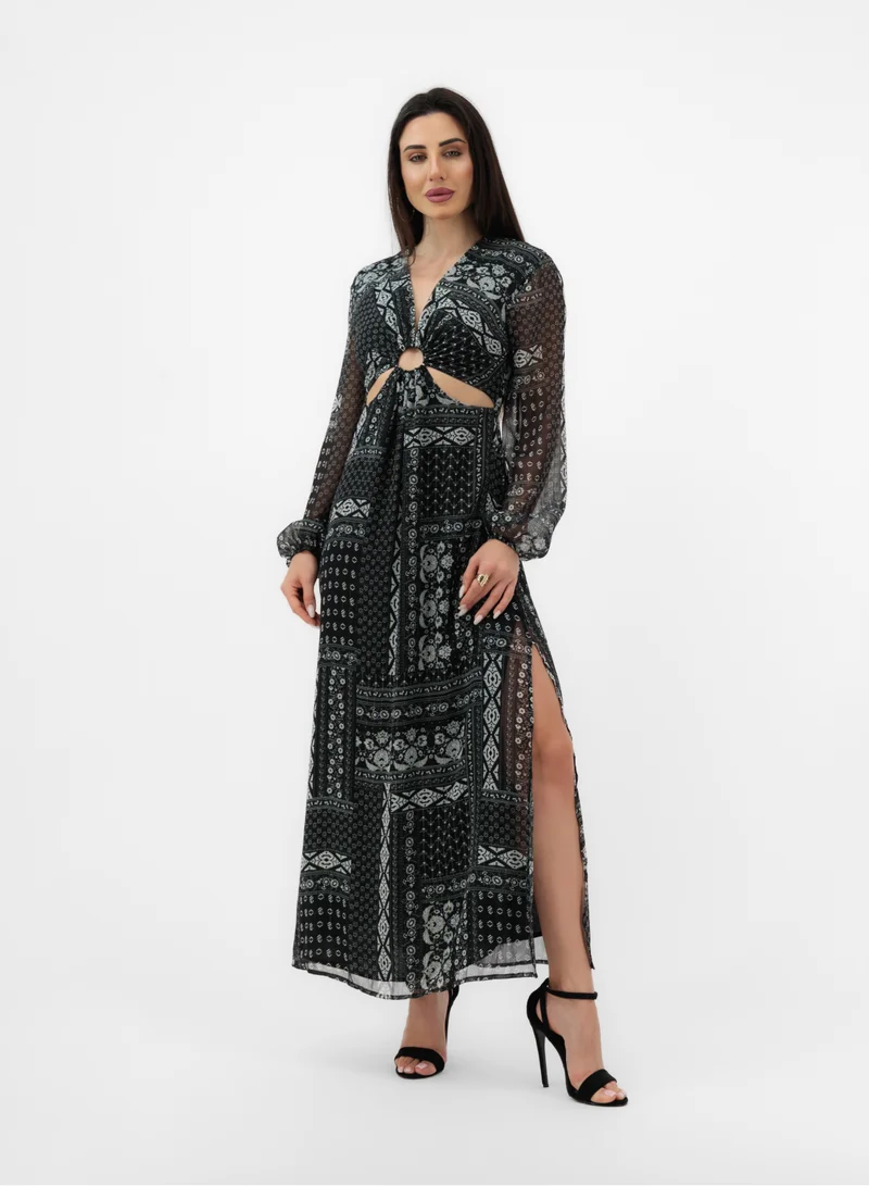 Lalele  MAXI DRESS WITH SIDE CUT-OUTS for Women | Best Price UAE