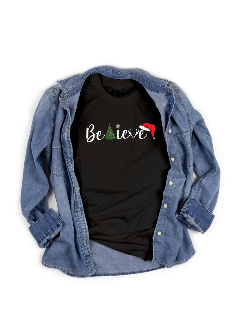 Short Sleeve Cotton Round Neck Tshirt For Unisex Adult Black - Image 3