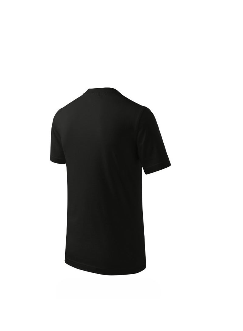 Short Sleeve Cotton Round Neck Tshirt For Unisex Adult Black - Image 4