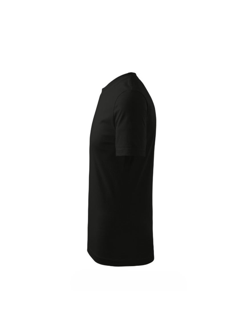 Short Sleeve Cotton Round Neck Tshirt For Unisex Adult Black - Image 5