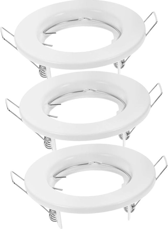 White Metal Baffle Trim For Recessed Spotlights Easy Install Downlight Holder - Image 1