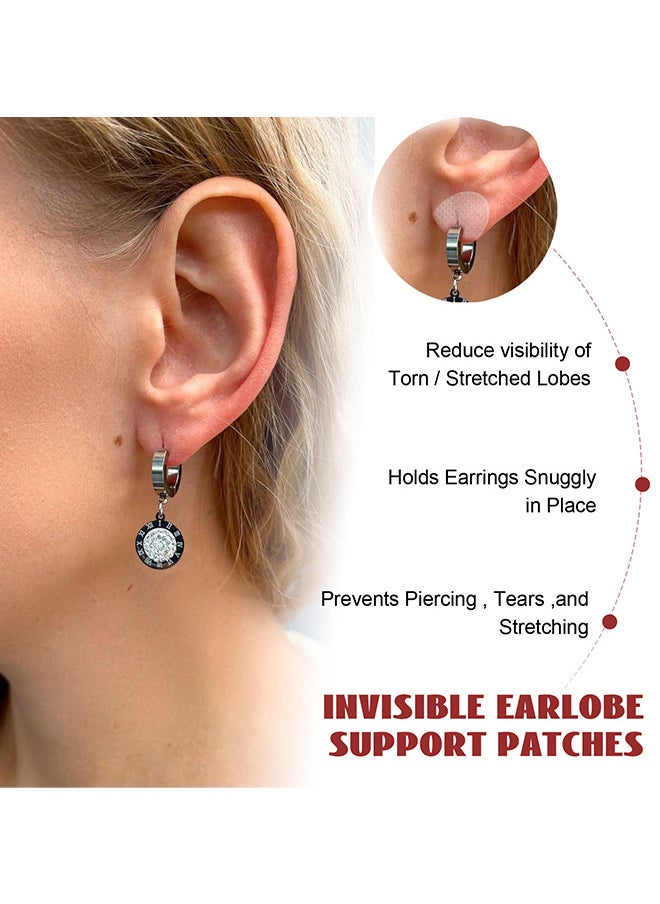 EELHOE - Clear Earring Support Patches, Earring Backs For Droopy Ears, Ear Care Products For Torn Or Stretched Ear Lobes, 50 Patches - Image 1