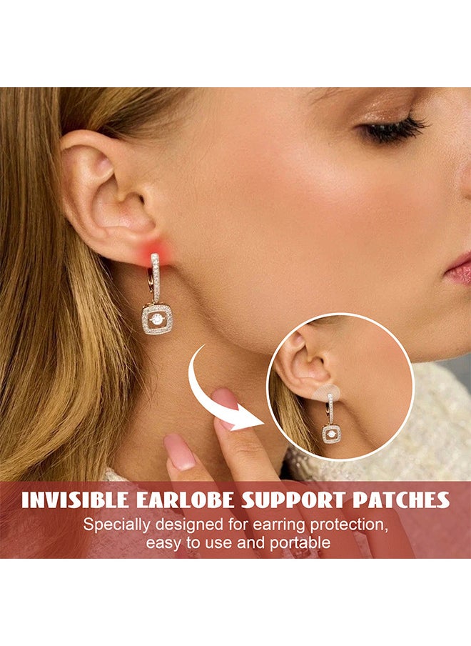 EELHOE - Clear Earring Support Patches, Earring Backs For Droopy Ears, Ear Care Products For Torn Or Stretched Ear Lobes, 50 Patches - Image 1