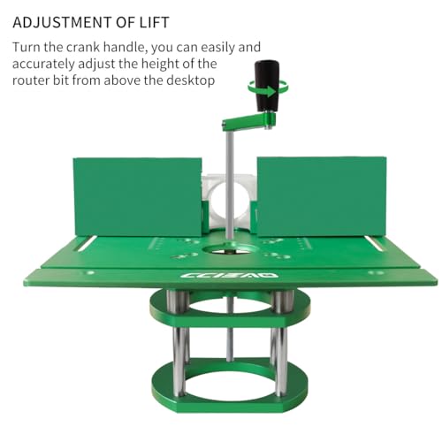 CCIEAO Router Table Lift System for 65mm Diameter Motors, Router Lift Base with Router Table Insert Plate for Router Working Benches Woodworking Engraving DIY Tools - Image 5