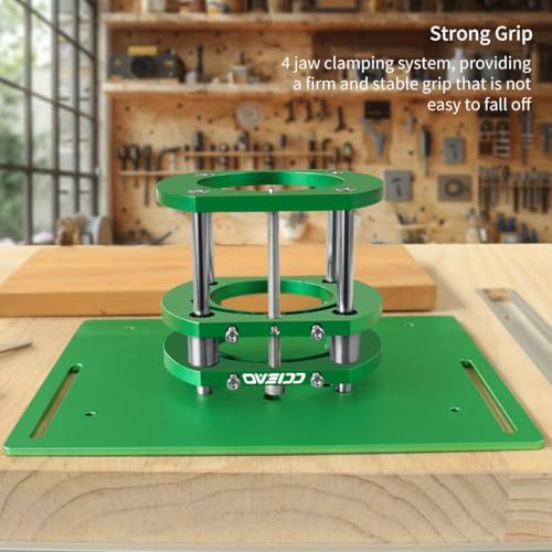CCIEAO Router Table Lift System for 65mm Diameter Motors, Router Lift Base with Router Table Insert Plate for Router Working Benches Woodworking Engraving DIY Tools - Image 4