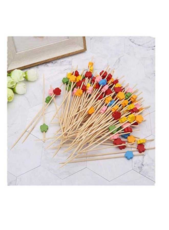 Deera Toothpicks for Appetizers, Bamboo Cocktail Sticks Skewers for Drinks, Desserts, Charcuterie, Wedding Party Fancy Toothpicks, Mini Food Picks Decorative Pack of 100 - Image 3