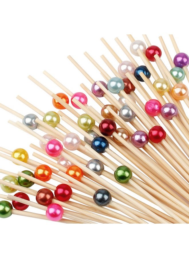 Deera Toothpicks for Appetizers, Bamboo Cocktail Sticks Skewers for Drinks, Desserts, Charcuterie, Wedding Party Fancy Toothpicks, Mini Food Picks Decorative Pack of 100 - Image 1