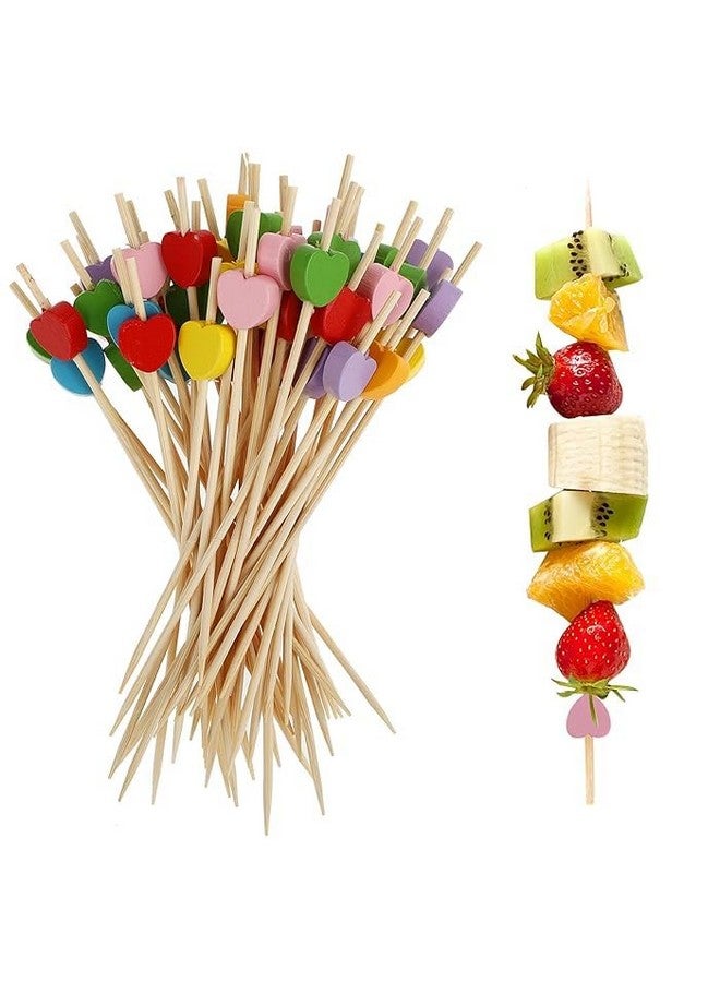 Deera Toothpicks for Appetizers, Bamboo Cocktail Sticks Skewers for Drinks, Desserts, Charcuterie, Wedding Party Fancy Toothpicks, Mini Food Picks Decorative Pack of 100 - Image 2