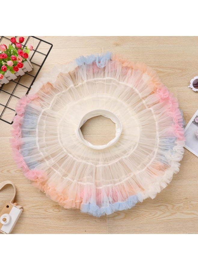 Baby Girls Tutu Skirt Princess Fluffy Soft Tutu Skirt Toddler Tulle Birthday Tutu Skirt Girl Tutu Petticoat Skirts Infant Tulle Ballet Underskirt Puffy Ballet Layered Skirt (Ice Cream-L) - Image 4