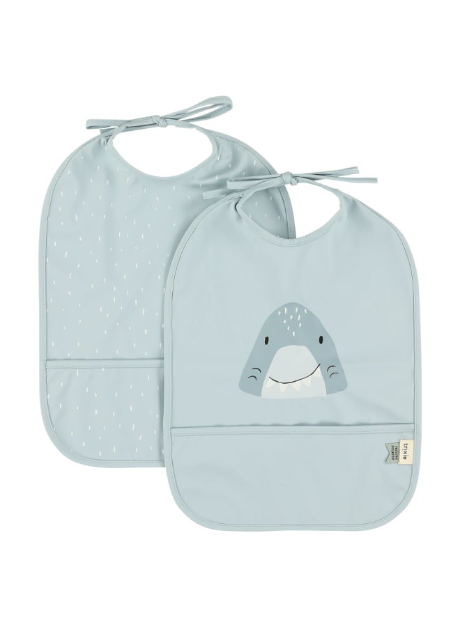 Trixie Waterproof Bib With Pocket - Pack of 2 - Mr. Shark - Image 1