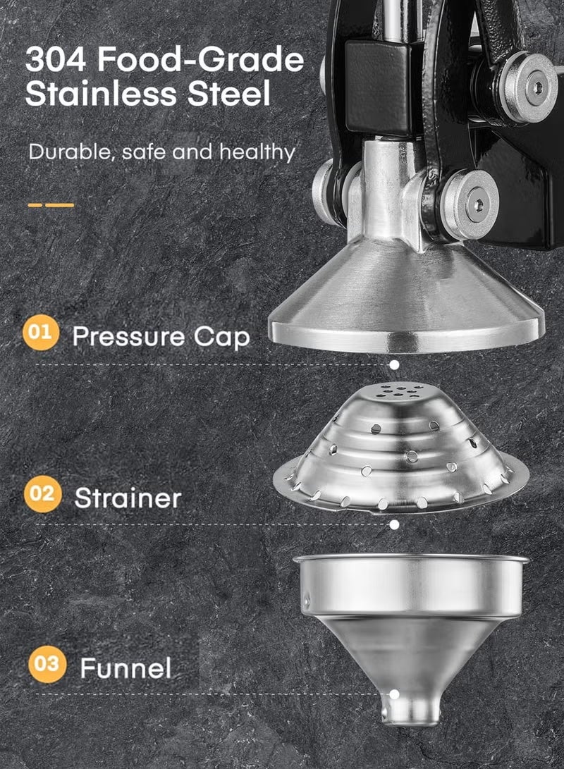 TIGER Professional Manual Fruit Citrus Juicer Heavy Duty Stainless Steel Hand Press for Oranges Lemons Limes Grapefruit & Pomegranate – Non-Electric Commercial Grade Juice Extractor for Home & Shops - Image 4