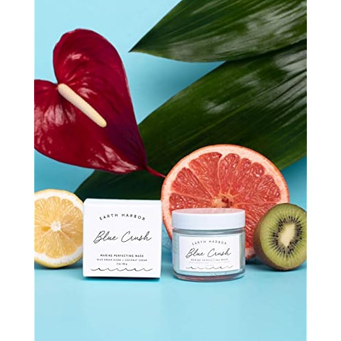 Earth Harbor | BLUE CRUSH Marine Perfecting Mask | Natural & Nontoxic | Organic Blue Green Algae, Coconut Cream & Indigo | Exfoliates & Nourishes | 2 oz - Image 5