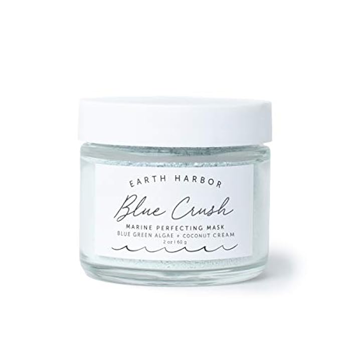 Earth Harbor | BLUE CRUSH Marine Perfecting Mask | Natural & Nontoxic | Organic Blue Green Algae, Coconut Cream & Indigo | Exfoliates & Nourishes | 2 oz - Image 1