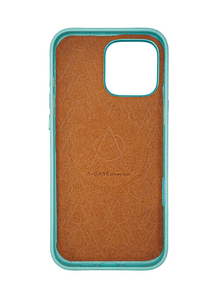 A-CASE - A-Case itsmycase Series Amur Pro Made of 100% Genuine Leather in addition to The Strap Used As Stand Compatible with iPhone 16 Pro Max - Tiffany Brown - Image 1