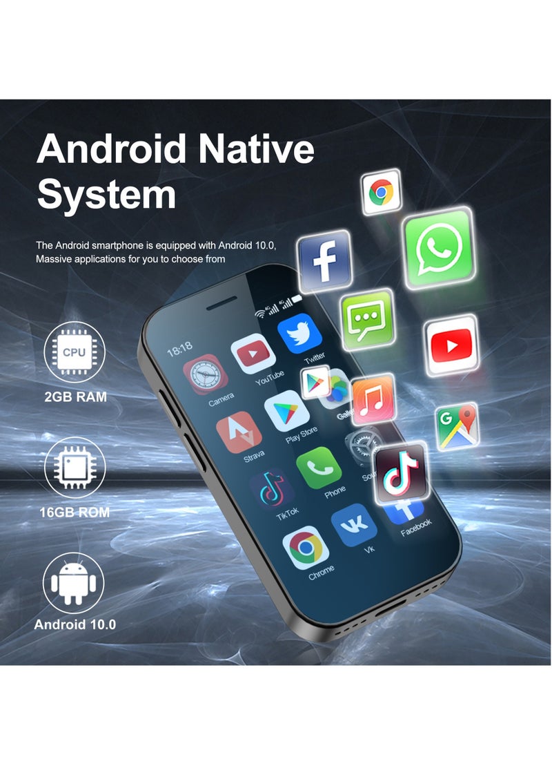 Mini Smartphone, Lightweight HD Display Small Smartphone, Easy To Carry Face Recognition Mini Mobile Phone, Dual Cards Dual Standby Durable Cellphone, (1pc, Black)