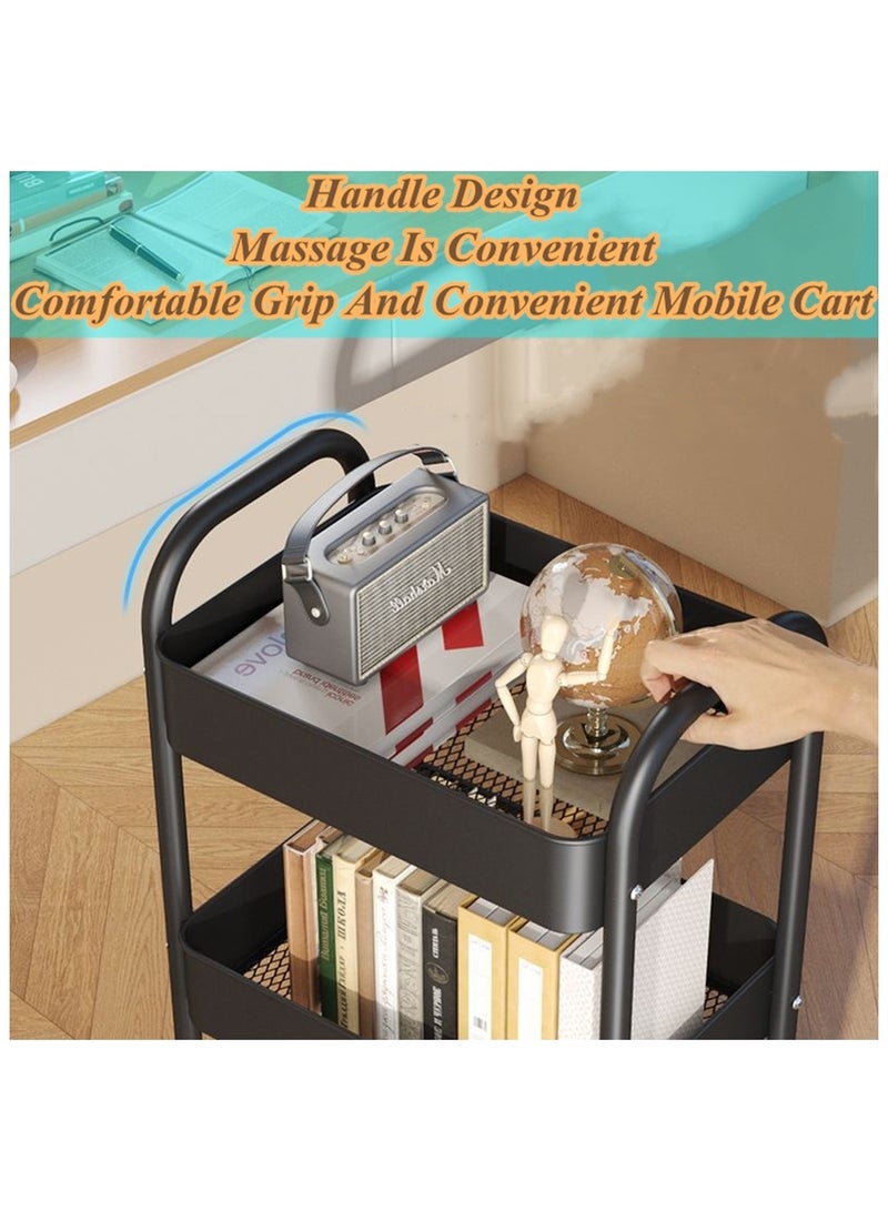 Beauenty Beauenty 4-Tier Rolling Utility Cart With Wheels,Detachable Utility Storage Cart With Handle And Lockable Casters Multifunctional Organizer For Kitchen,Bathroom,Laundry Room & Living Area（Black） - Image 4