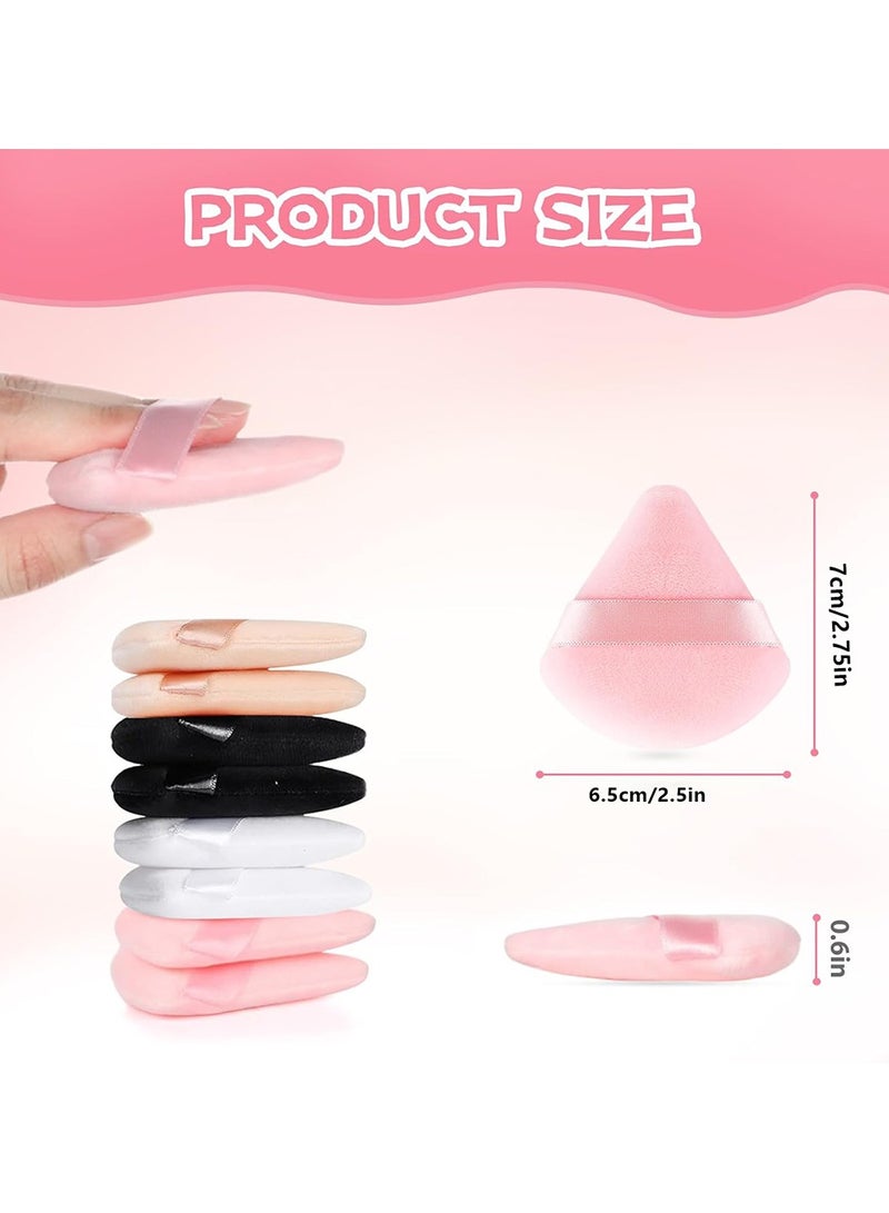 Generic 8-Pack Face Powder Puffs Triangle Powder Puffs for Loose Powder and Makeup Foundation, Makeup Powder Puffs for Contouring, Cloud Kiss Beauty Makeup Tools (Pink/Black/White/Nude)  - Image 2