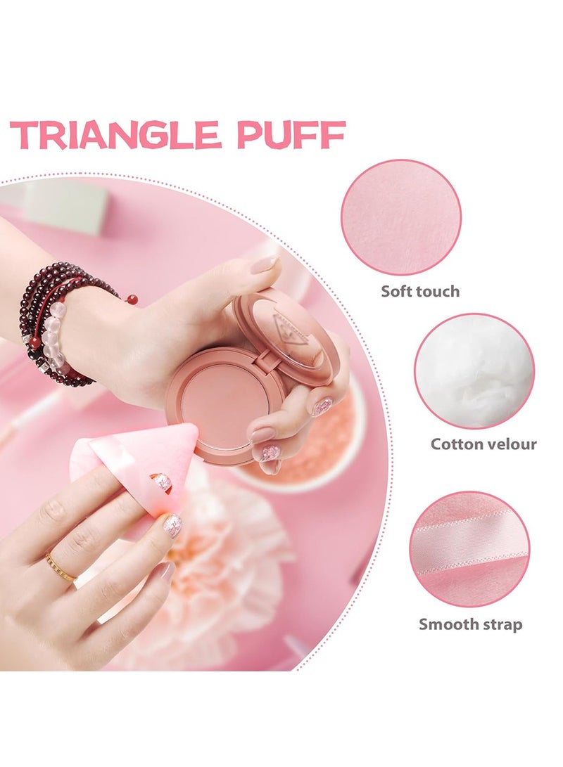 Generic 8-Pack Face Powder Puffs Triangle Powder Puffs for Loose Powder and Makeup Foundation, Makeup Powder Puffs for Contouring, Cloud Kiss Beauty Makeup Tools (Pink/Black/White/Nude)  - Image 5