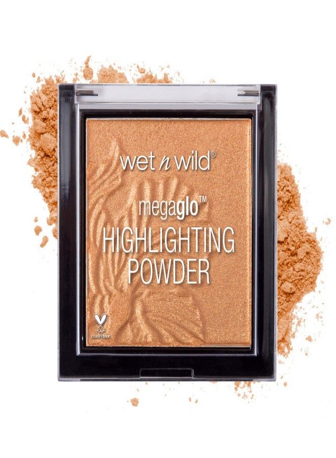 Wet N Wild Wet n Wild MegaGlo Highlighting Powder, Highlighter Makeup, Shimmer Glow, Deep Gold Awesome Blossom - Image 1