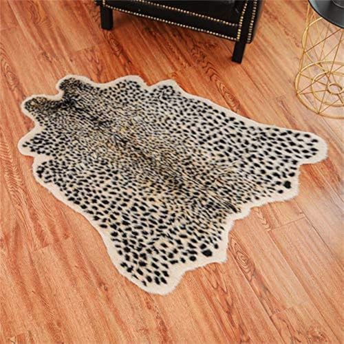 yingda1992 Leopard Print Rug,Faux Cowhide,Artificial Carpet,Simulation Cowhide, Leopard, Tiger, Zebra, Cow Hide Mat Animal Print Area Rug Hide Faux Carpet (A) / 40x37inch,3.3x3.1ft - Image 4