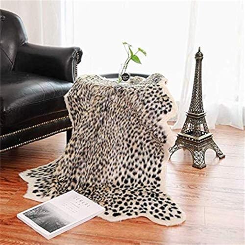 yingda1992 Leopard Print Rug,Faux Cowhide,Artificial Carpet,Simulation Cowhide, Leopard, Tiger, Zebra, Cow Hide Mat Animal Print Area Rug Hide Faux Carpet (A) / 40x37inch,3.3x3.1ft - Image 3