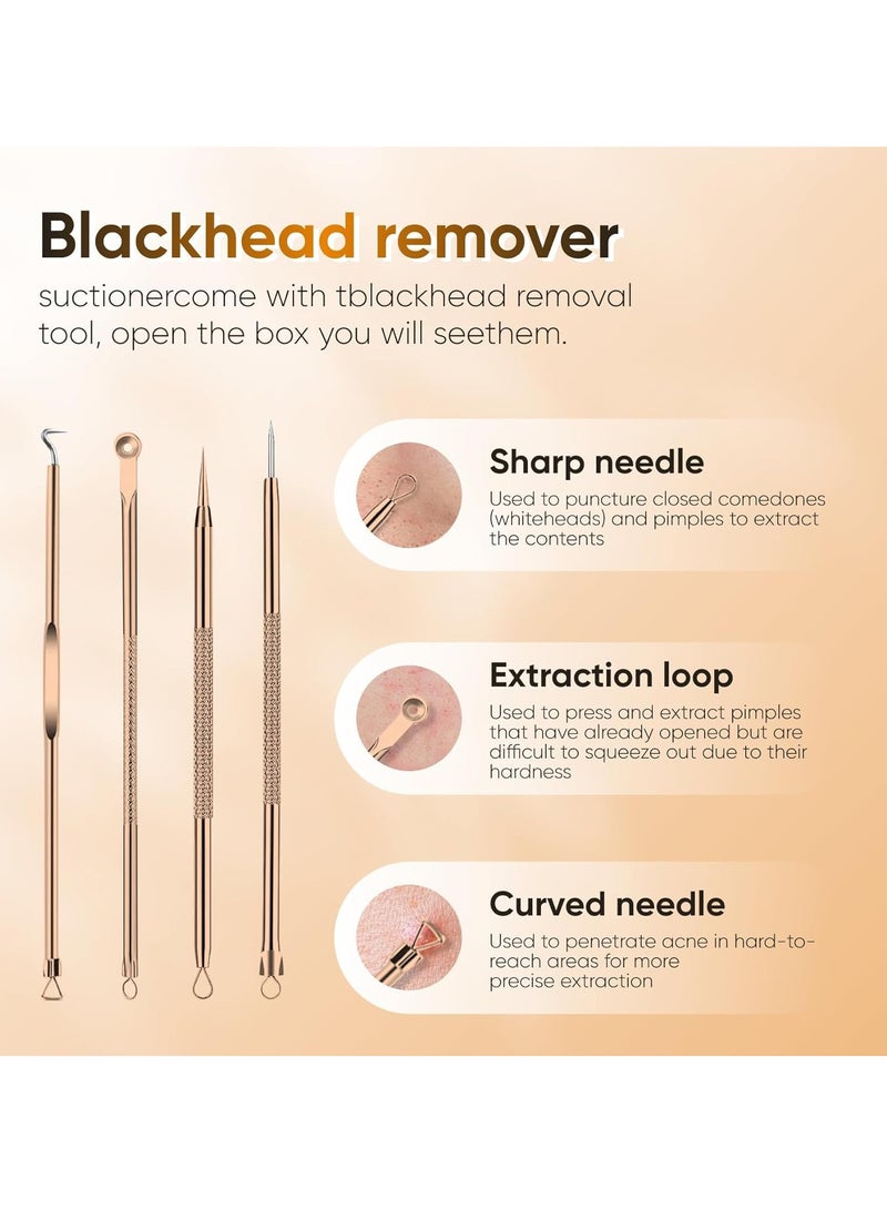 Generic Blackhead Remover Vacuum - Blackhead Extractor Tool for Face, Blackhead Remover for Face with 3 Adjustable Suction Levels, 5 Probes, USB Chargeable Pore Cleaner (White)  - Image 3