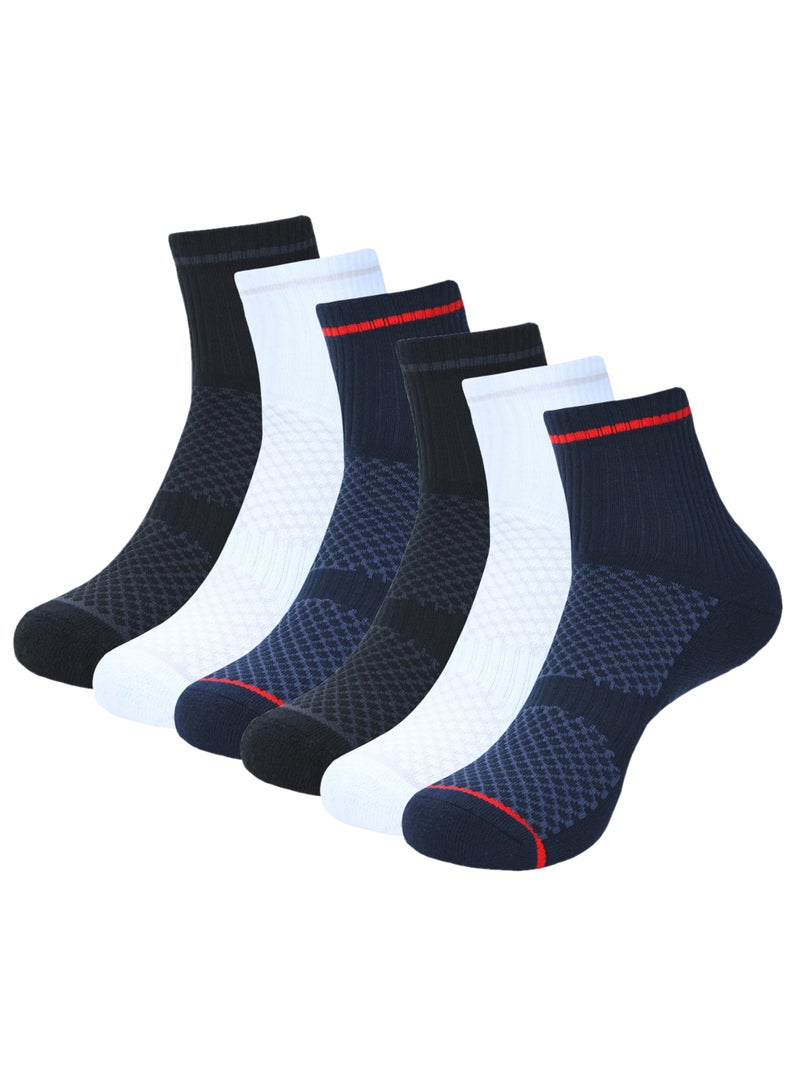 DIAMOND TOE 6 أزواج من جوارب الكاحل المبطنة للرجال - قطن فاخر مريح - جوارب رياضية للرجال - مقاس EU 40-45 (6، 6 أزواج - تصميم A4) - Image 1