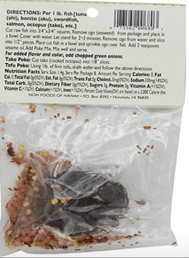 NOH Hawaiian Poke Mix, 0.4 oz Packet (Pack of 3) - Island-Style Poke Seasoning Mix made w/Ogo Seaweed, Hawaiian Salt, and Chili Pepper, perfect for Ahi Tuna, Seaweed Salad, Octopus, Tofu, and More - Image 2