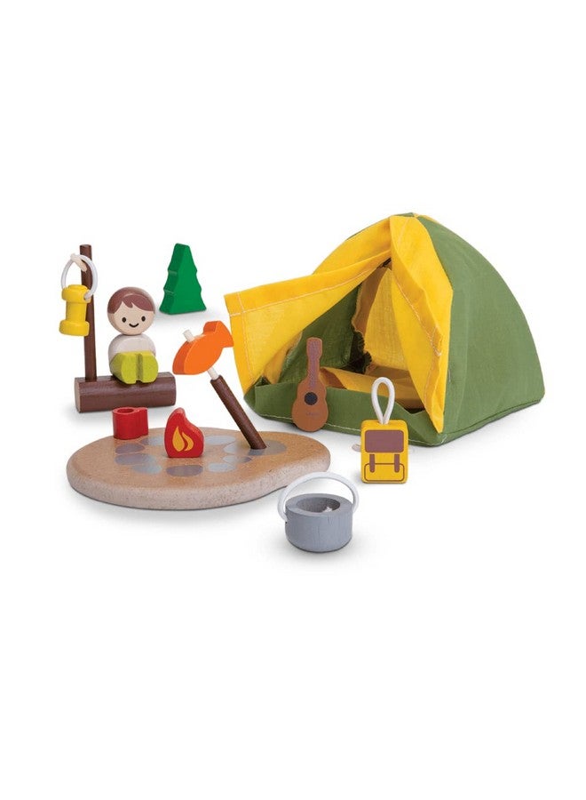PlanToys Pretend Play Camping Set (6624) | Sustainably Made from Rubberwood and Non-Toxic Paints and Dyes - Image 1