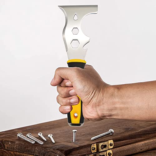 HASTHIP® 13 in 1 Putty Knife,Stainless Steel Multi-Purpose Paint Scraper,Trowel Tool for Drywall Finishing, Plaster Scraping, Decals, and Wallpaper - Image 5