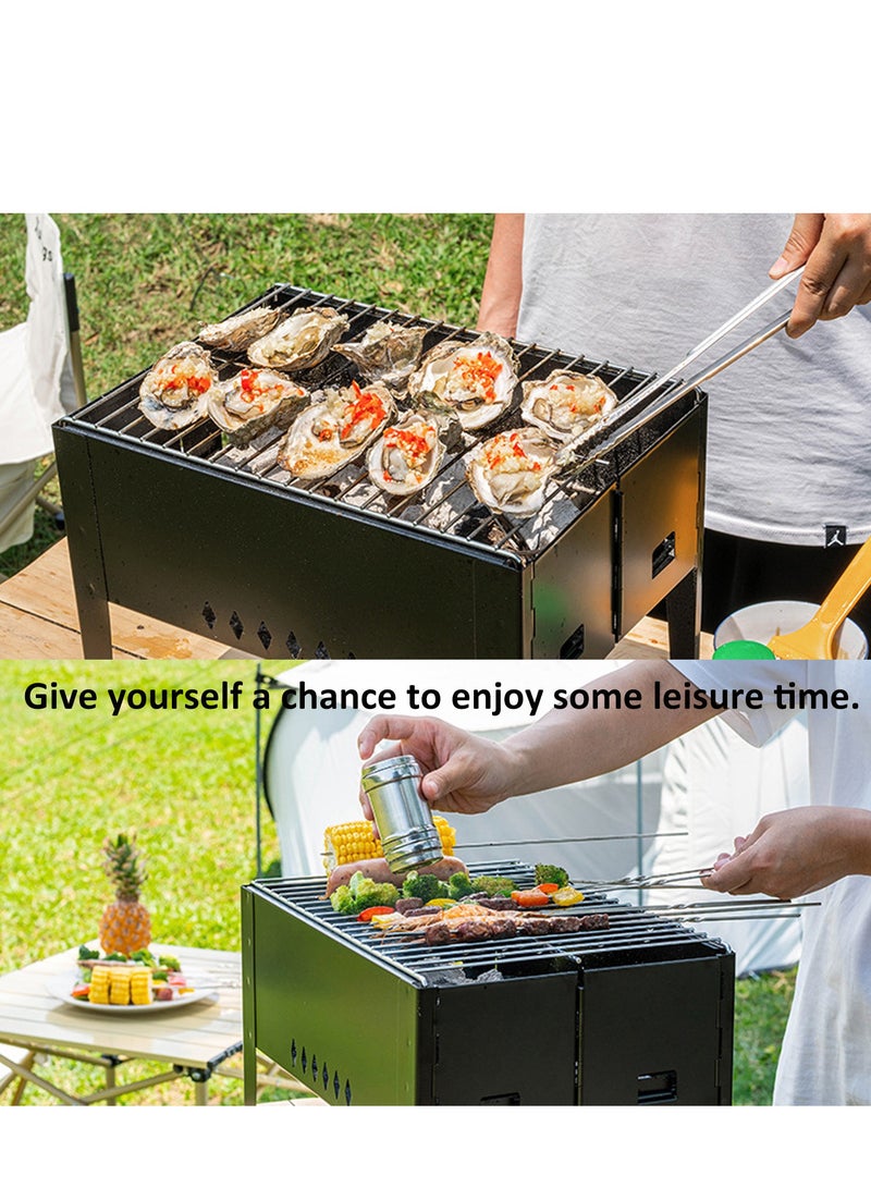 YY-ريشير شواية قابلة للطي، شواية محمولة 35×24 سم مع أدوات للنزهات الخارجية والتخييم - Image 2